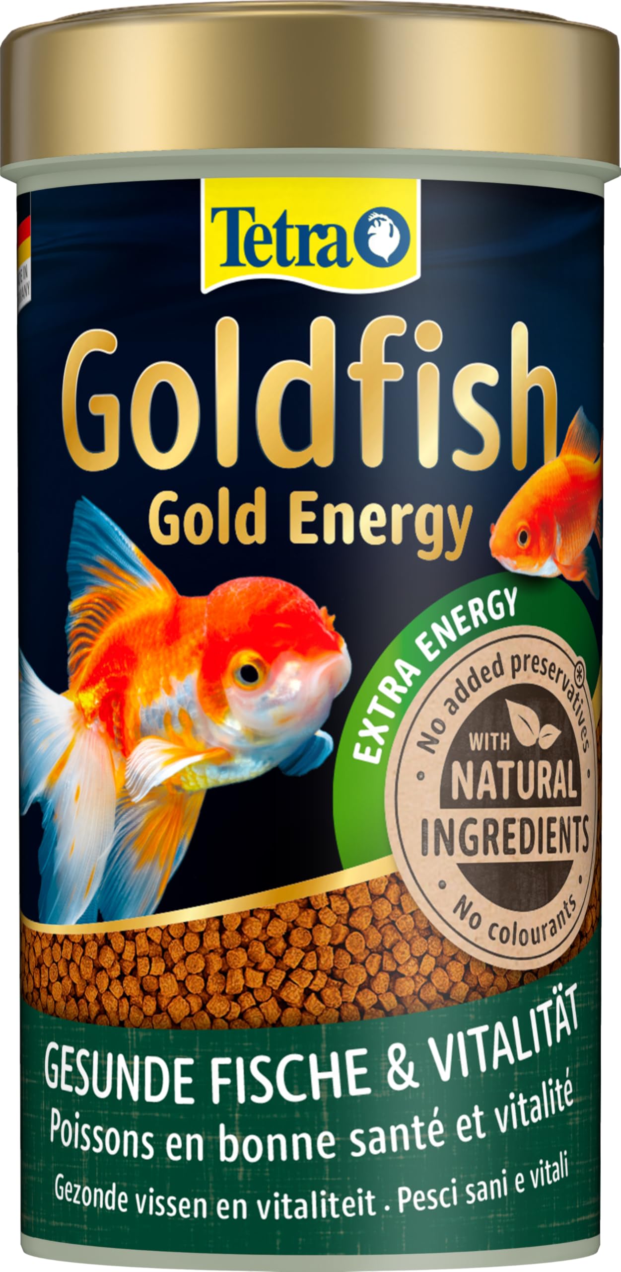 Tetra Goldfish Gold Energy - Granulado Premium para crecimiento y energía, para todos los carpines dorados y otros peces de agua fría, lata 250 ml