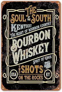 ZYPENG Retro Metal Tin Sign Kentucky Bourbon Whiskey Wall Decor for Bar Pub Man Cave Club Home 8 x 12 inches