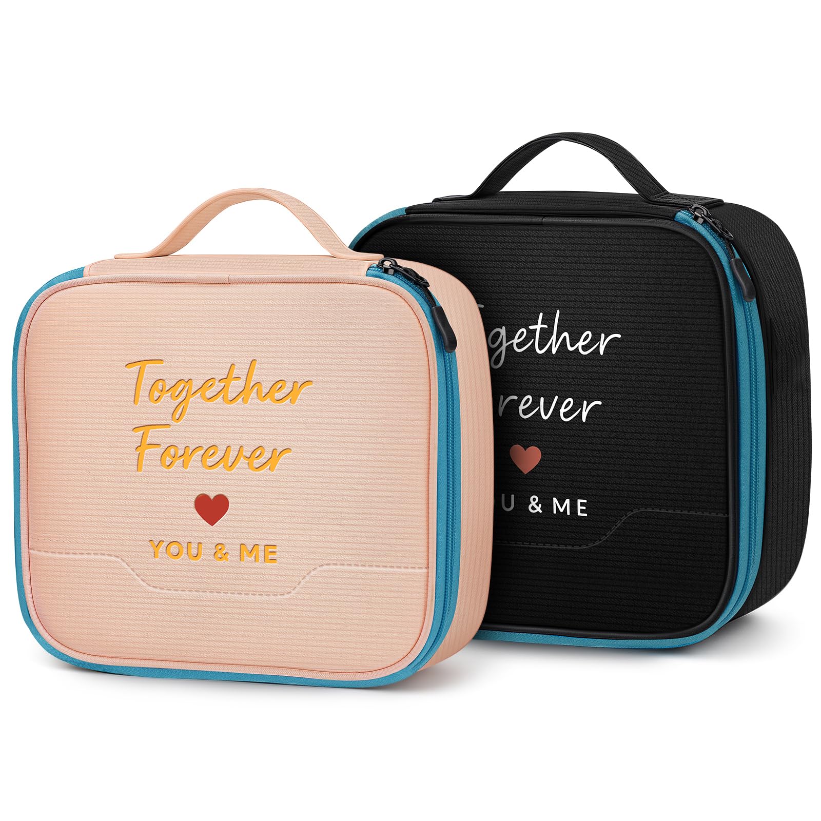 MATEIN Valentines Day Gifts for Couples, Mr and Mrs Gifts, Electronics Organizer Travel Case, 2-Pack Couple Cord Organizer Bag 2-in-1 Cable Storage Bag for Tech Accessories and Makeup