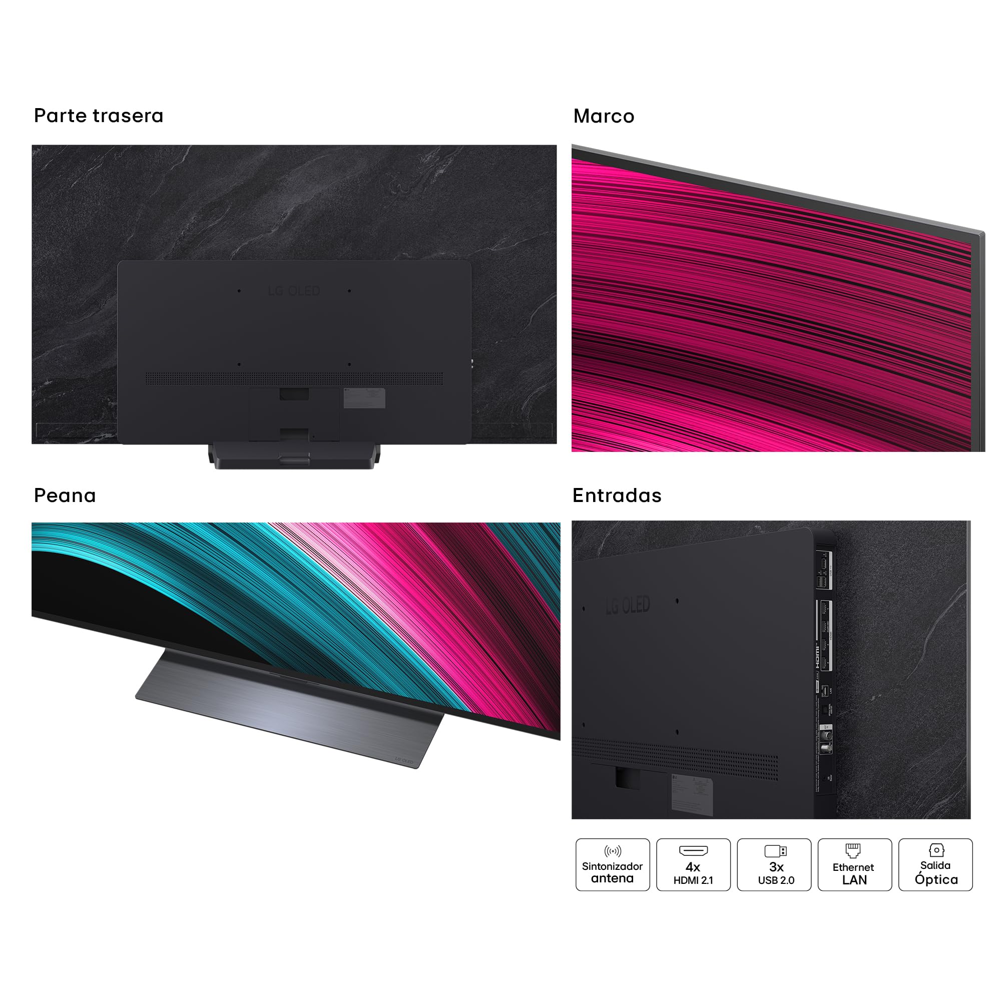 LG OLED65C54LA - TV 65", OLED EVO 4K, Smart TV AI C5, WebOS 25, Super Upscaling, Dolby Vision y Dolby Atmos, AMD FreeSync, Alexa/Google Assistant, Negro