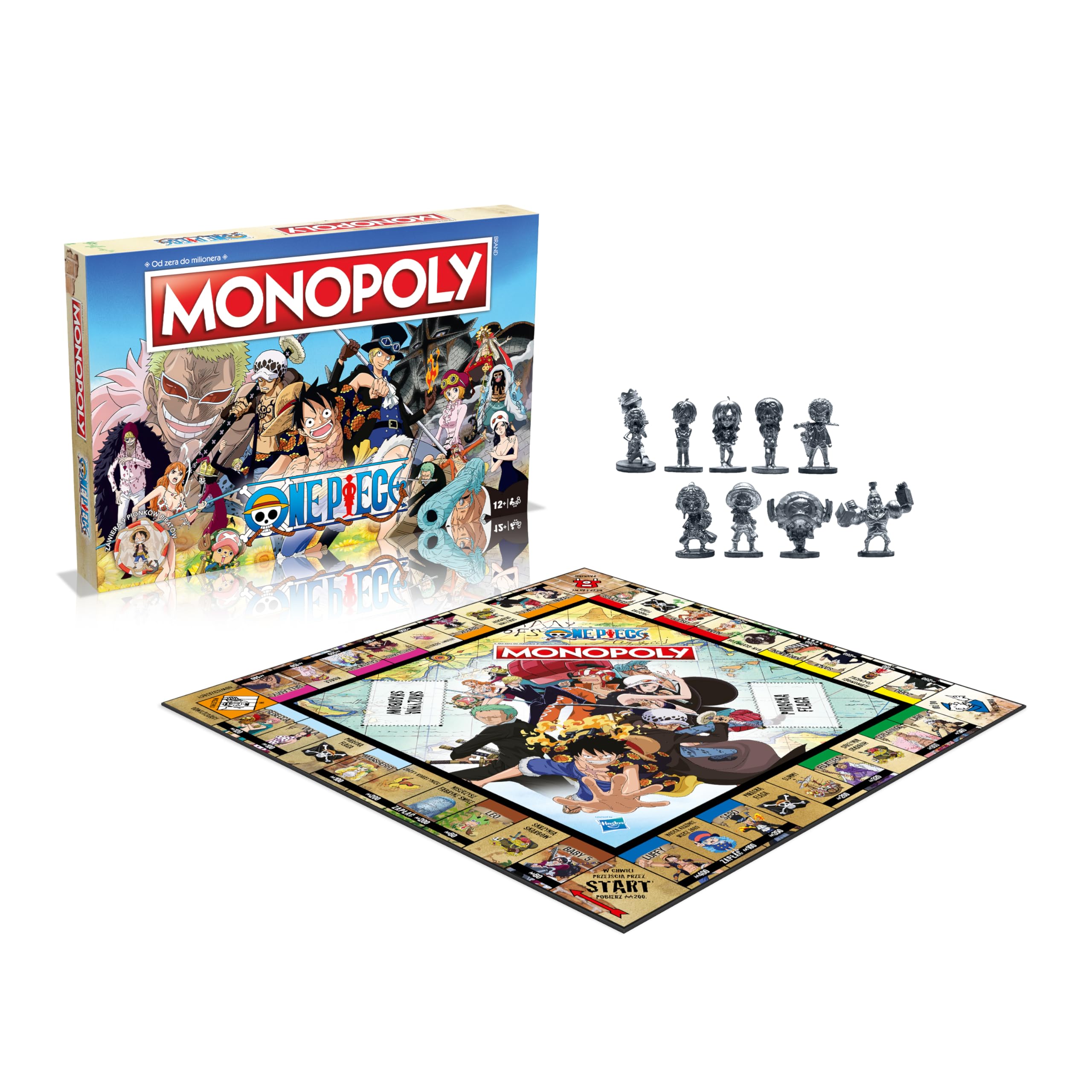 Winning Moves, gra planszowa, MONOPOLY One Piece, sprzedawaj i handluj, aby odnieść sukces, to świetny prezent dla osób w wieku od 12 lat