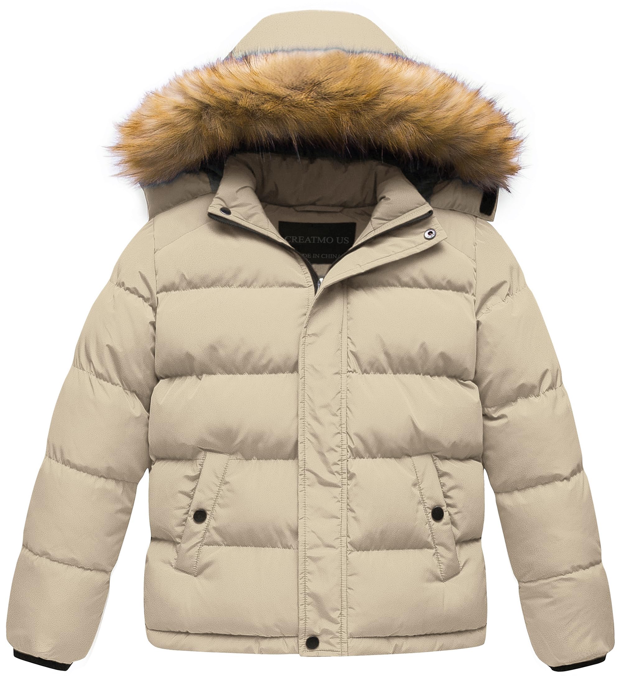 CREATMO US Boy's Water Resistant Winter Coats Warm Fleece Lined Outwear Windbreaker Ski Jacket