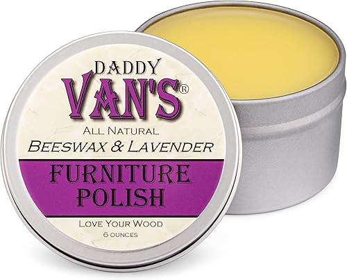Daddy Van's Esmalte de muebles de cera de abeja y lavanda totalmente natural, sin químicos, acondicionador de madera no tóxico perfumado con aceite
