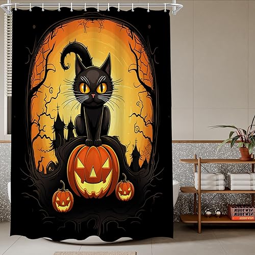 Miniatura 8 de Juego de cortinas de ducha con diseño de calavera de azúcar, para Halloween, Día de los Muertos, cortinas de baño con flores rosas, juego de