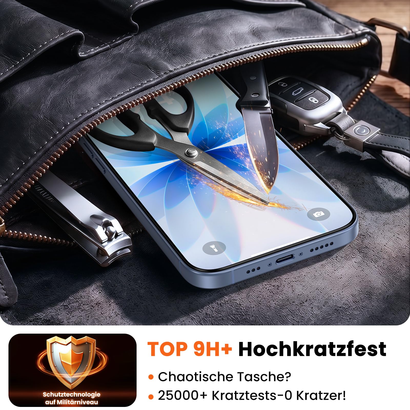 UniqueMe für iPhone 17/16 Pro für Panzerglas Sichtschutz - 2 Stück | Privacy Sichtschutz Displayschutz für iPhone 16 Pro/17 Schutzglas, Automatische Staubentfernung, Anti Kratzer, Anti Spy