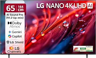 LG 164 cms (65 inches) NU87 AI Series Nano 4K Ultra HD (3840 x 2160) Smart webOS LED TV 65NU870BPLA 2026