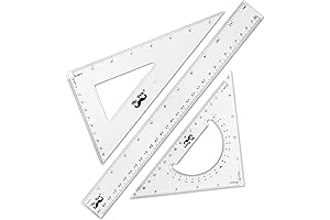 Triangle Ruler, Square and Ruler Set, 3 Pack, Set Square, Square Ruler, Protractor