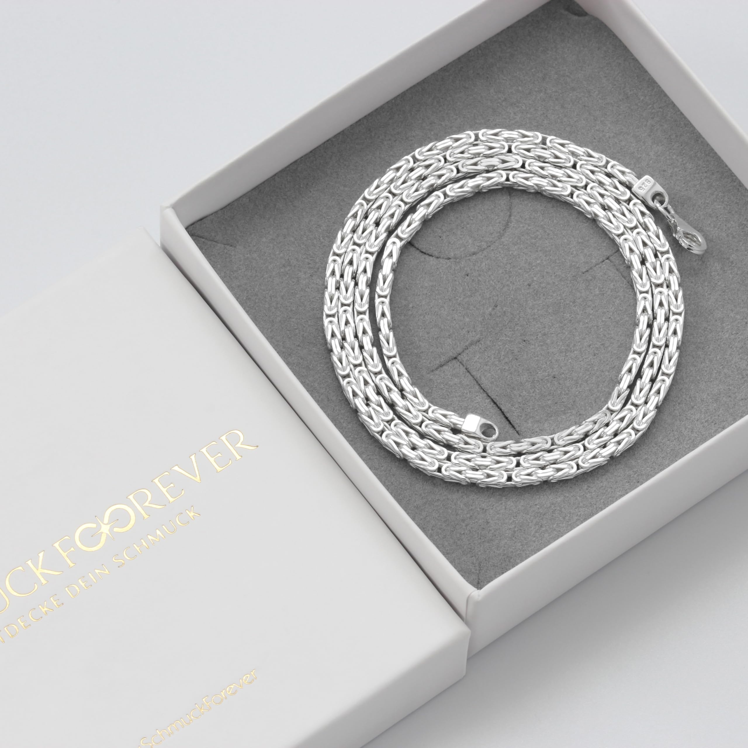 Königskette 2,2mm 925 Silber massiv - Länge Wählbar - Collier Halskette oder Armband