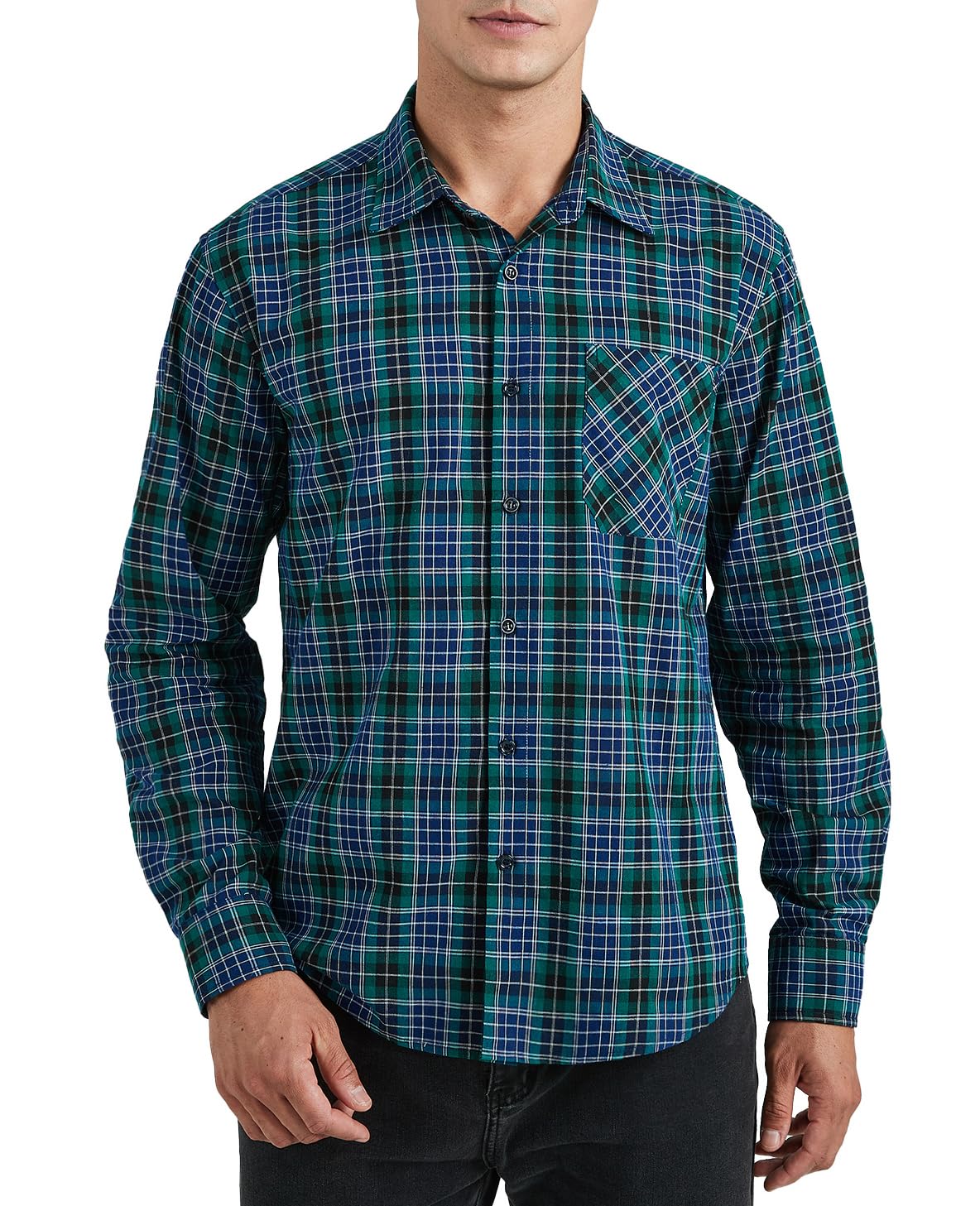 Enlision Camisa Hombre Manga Larga Camisas Cuadros Casual Clásica con Botones Bolsillo Camisa Leñador para Hombre Regular Fit S-6XL