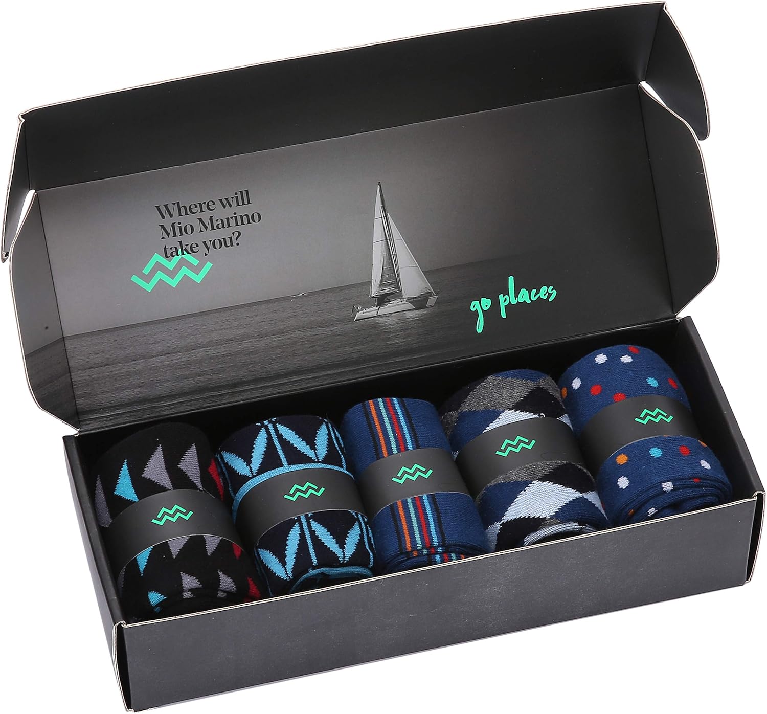 Marino Mens Patterned Dress Socks, Colorful Fun Socks, Fashion Cotton Socks - 5 Pack - Conventional Design Dress Socks - Image 2