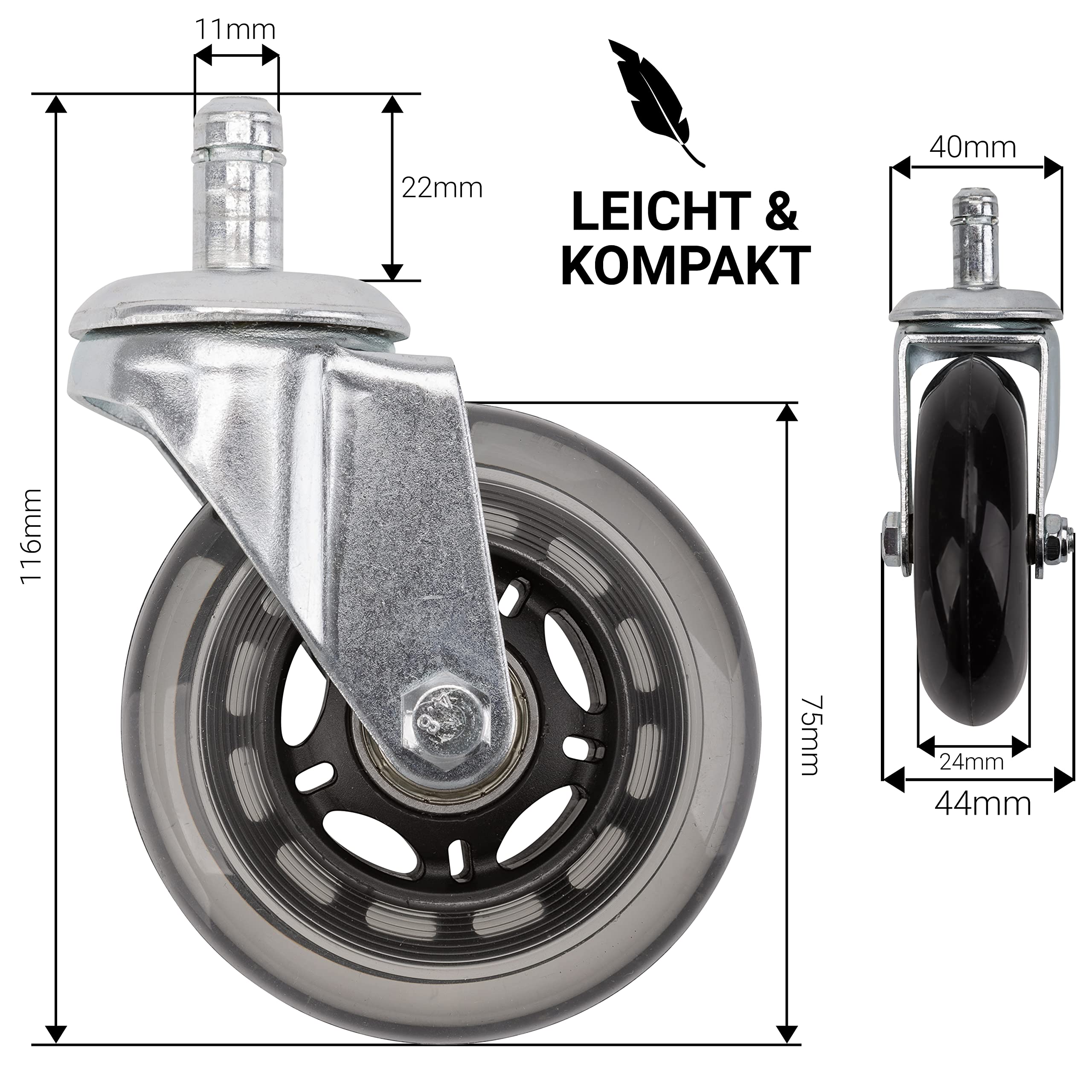 Staboos Rollhocker bis 160 kg - Gel-Polster Sitz rund - Praxishocker (Premium Rollen) Drehhocker höhenverstellbar (55 cm bis 75 cm) Rundhocker