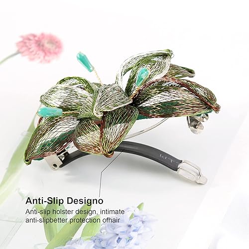 Miniatura 5 de Pasadores de alambre de cobre de 3.14 pulgadas, tejido a mano, diseño de alto nivel, accesorios elegantes para el cabello, regalos para mujeres y