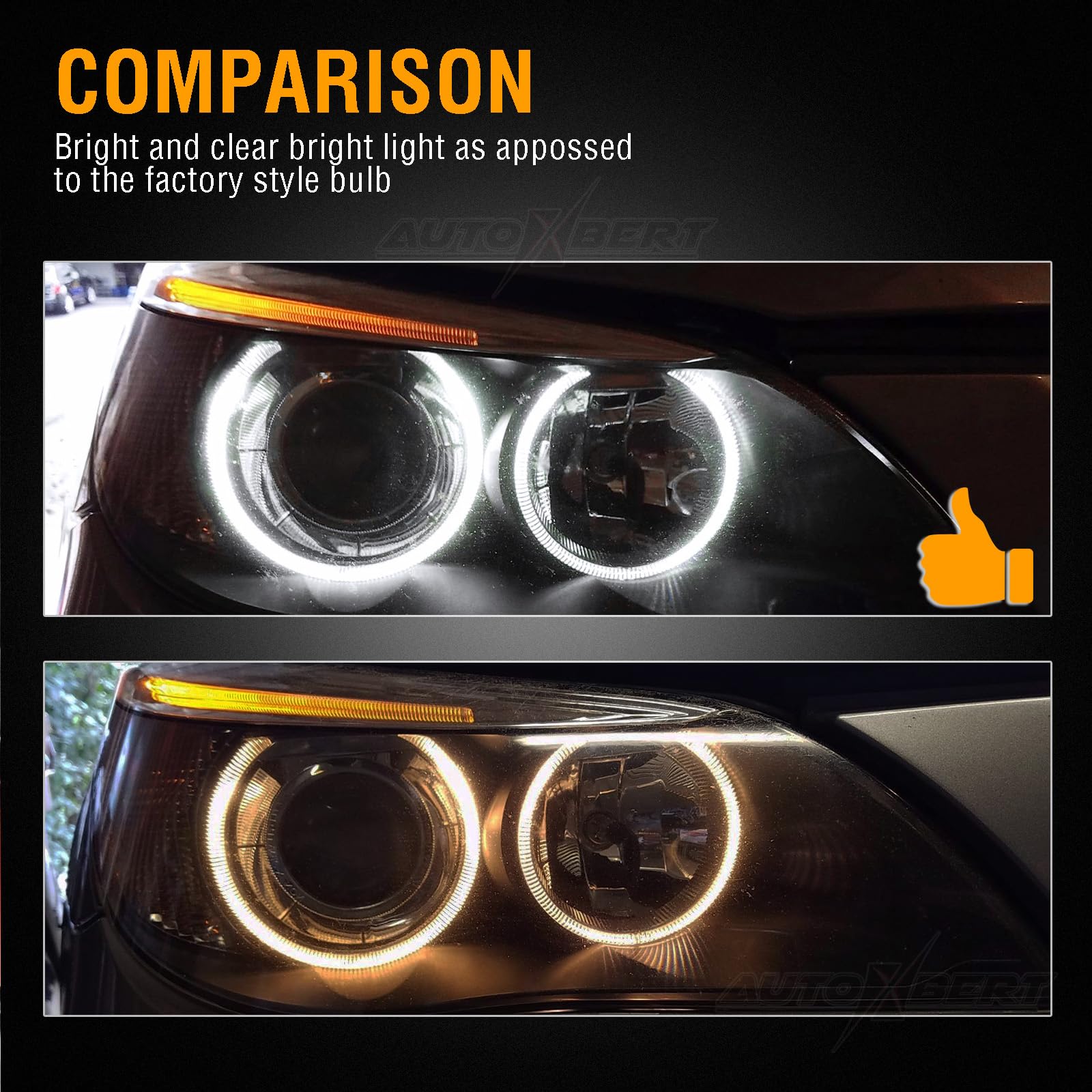 AUTOXBERT 2 pezzi Angel Eyes per BMW E39 E60 E61 E87 E83 X3 E53 X5 E63 E64 E65 E66