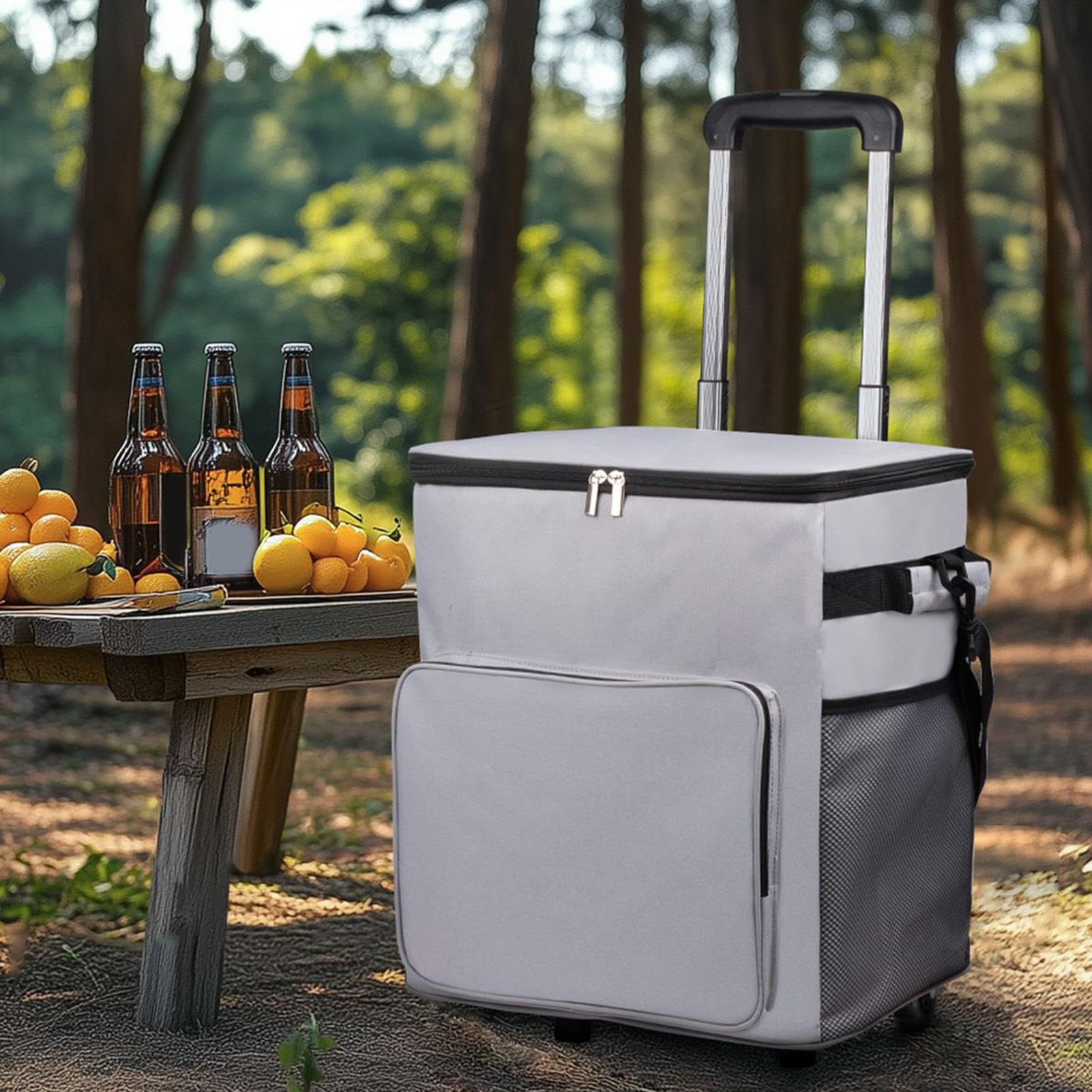Frigo frigo con ruote, a parete morbida, trolley con manico, borsa termica ermetica da 35 l, per viaggi e picnic