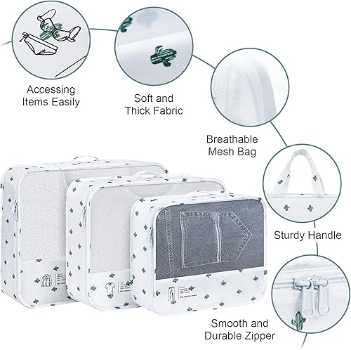 Miniatura 4 de DIMJ Juego de 8 cubos de embalaje, organizador de viaje, bolsas organizadoras de equipaje, bolsas organizadoras de maleta, juego con bolsa para