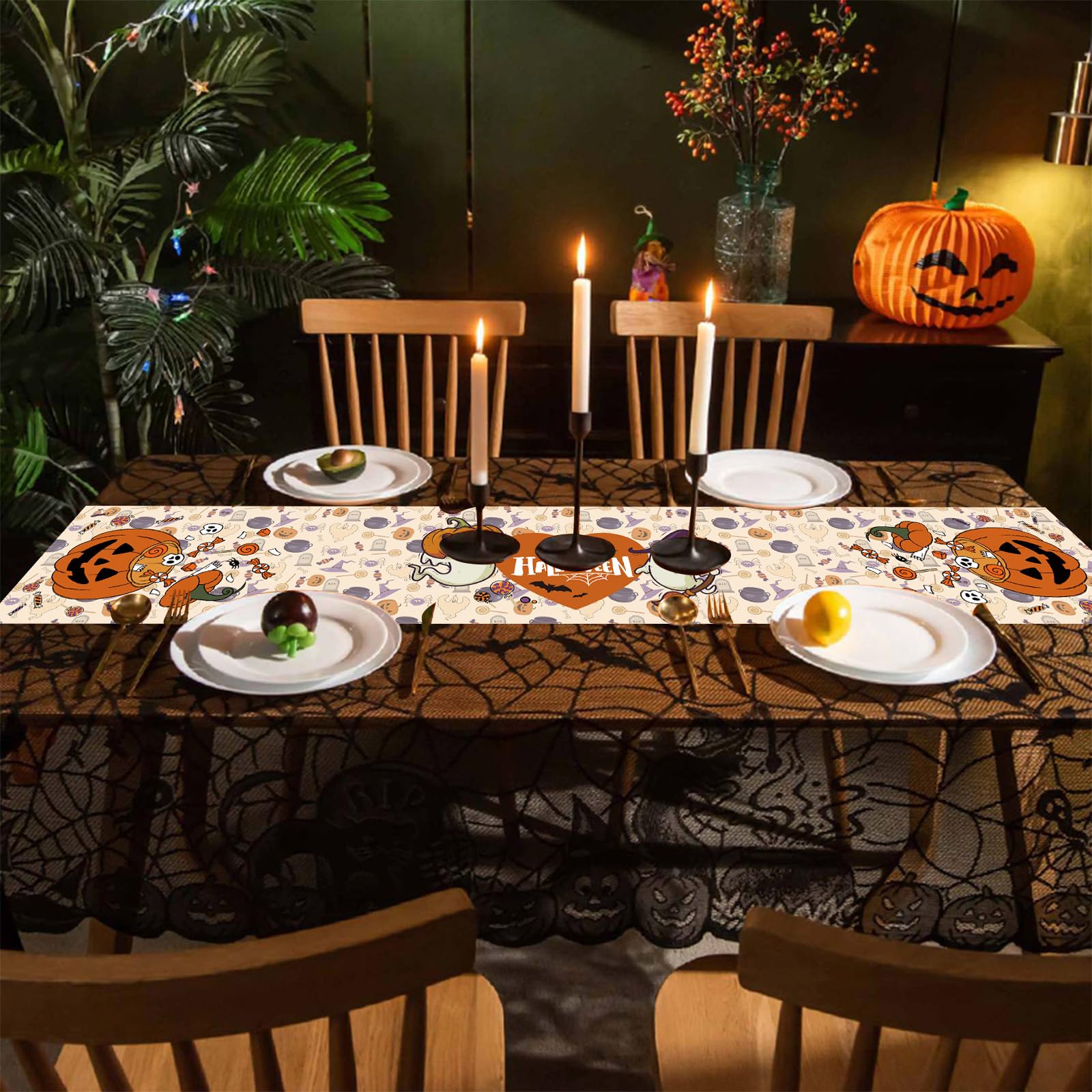 Artoid Mode Tischläufer - Plüsch Halloween Dekoration 33x183cm