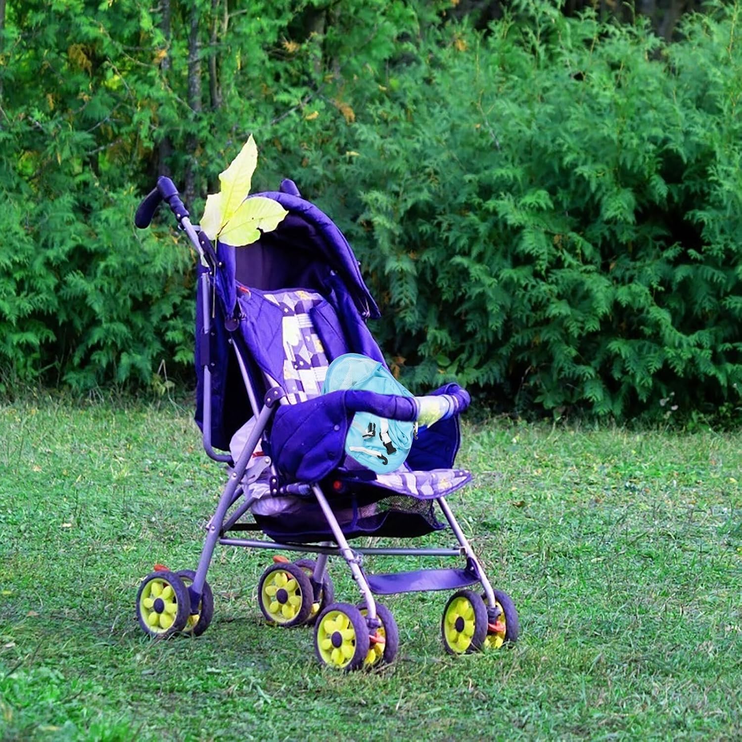 Universal Stroller Sunshade Canopy Blue Pushchair Sun Shade Cover UV Protection Windproof Rainproof Outdoor Stroller Awning Accessory