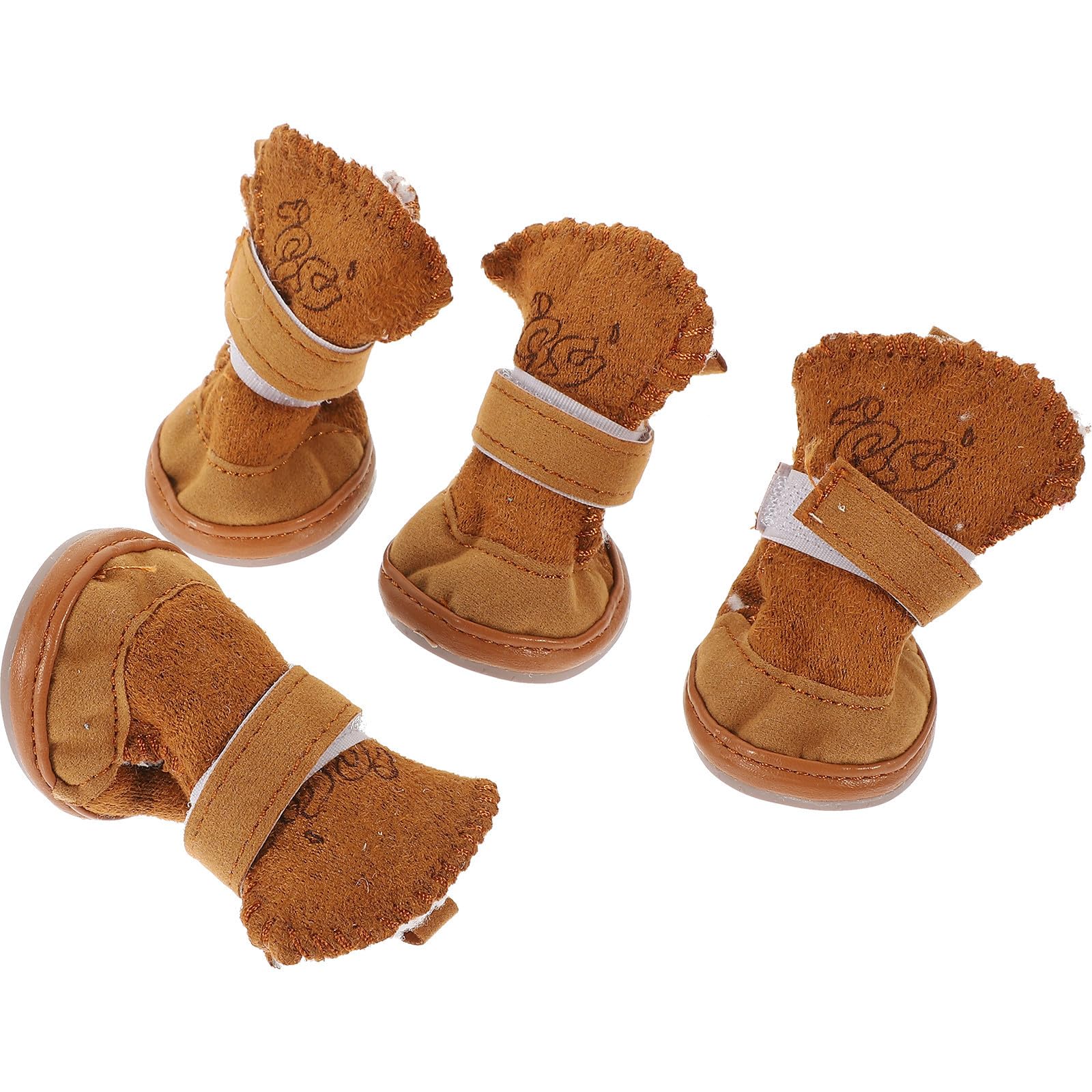 Bottes chaudes pour chien couleur café pour éviter les glissades