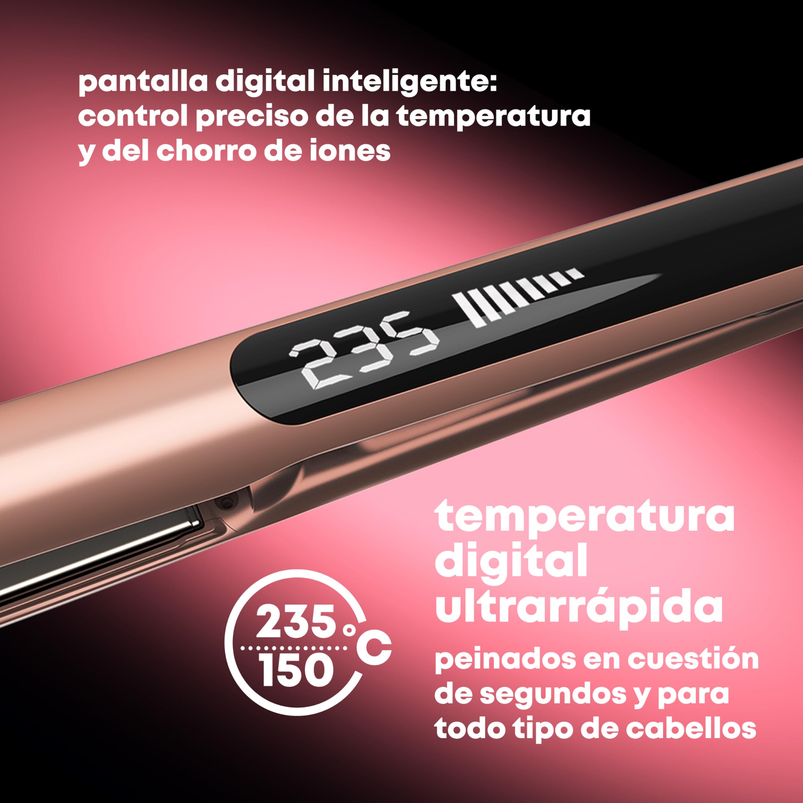 REVAMP Dynamic Radiance Plancha de Cabello Cerámica - Placas Largas | Straight & Style, Alisado en una Pasada, Curvado, Ondas y Rizos Duraderos, Profesional de Salón
