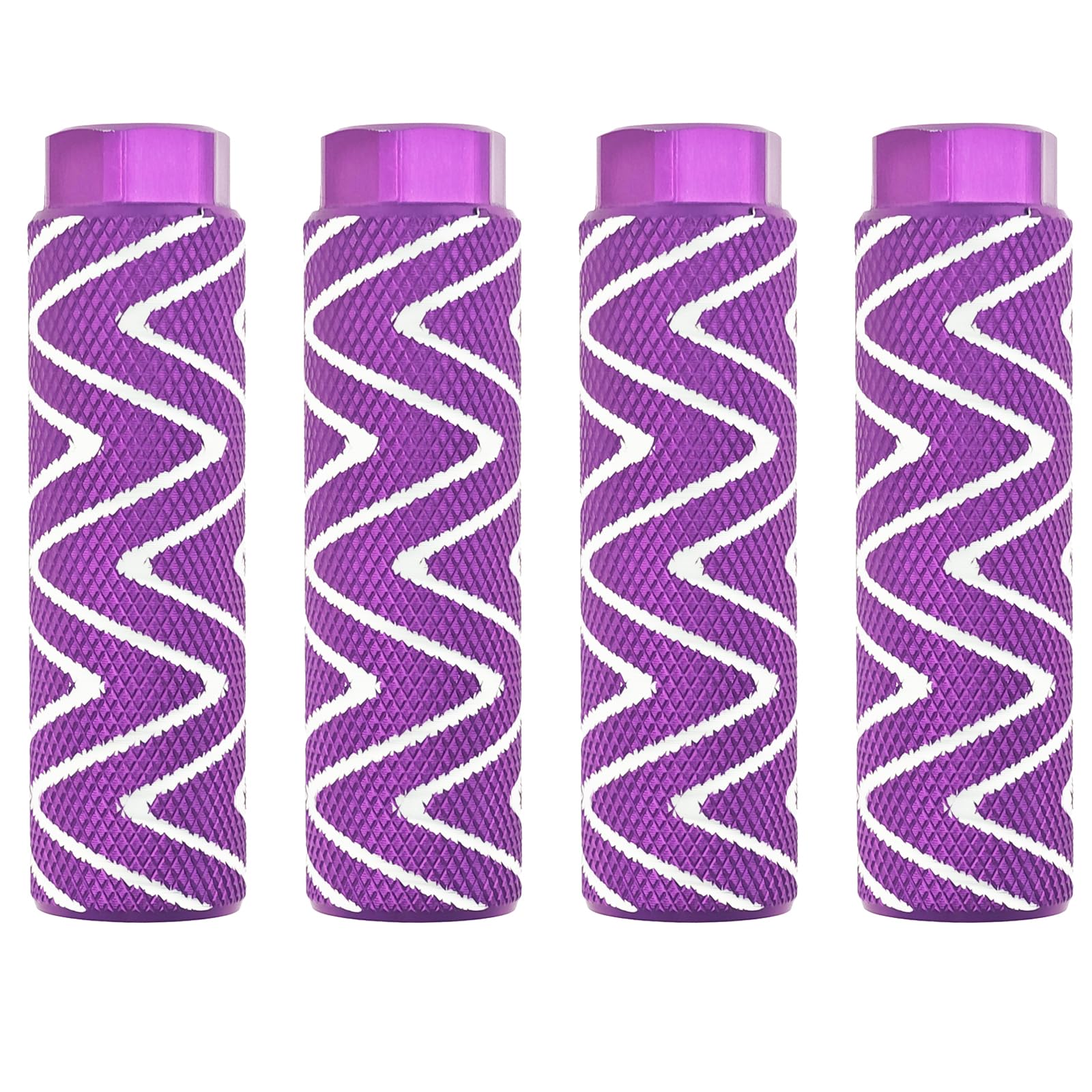 Zelerdo 4 Pack Aluminum Alloy Bike Pegs Foot Pedals Backseats Stands Fit 3/8 inch Axles