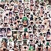 Hentaii Stickers Sexy Anime Stickers - 48pcs with Naked Girl Designs, Lewd Anime Stickers for Adults, for Car Laptop Skateboard Motorcycle Luggage Decoration AD-04