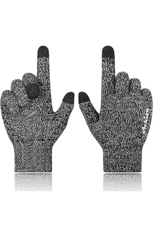 Achiou Winter Touch Screen Gloves for Men & Women - Warm, Thermal Knit, Elastic Cuff
