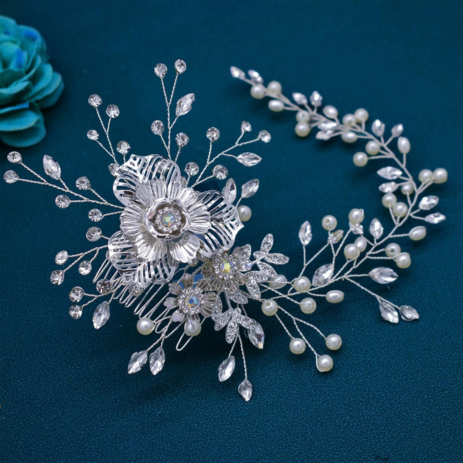Wedding Hair Pieces for Brides, Rhinestone Bridal Hair Comb, Elegant Wedding Hair Accessories for Bridesmaid - Image 5