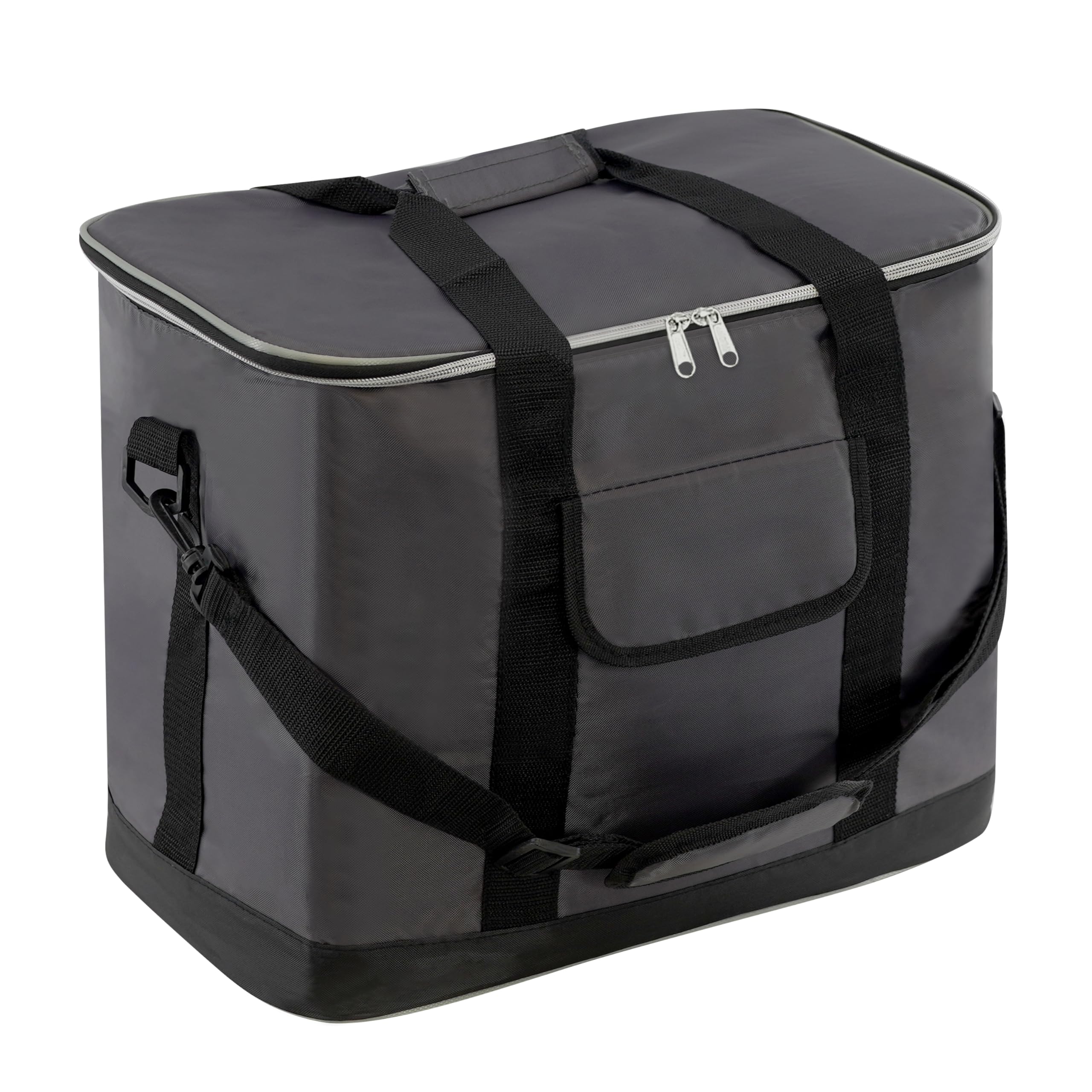 MTS 30L Insulated Cool Bag – Large Capacity, Durable Ice Bag for Picnics, Camping, BBQ – Grey Polyester, Lightweight, Easy Carry Shoulder Straps, Holds 60 Cans, Keeps Cool Long