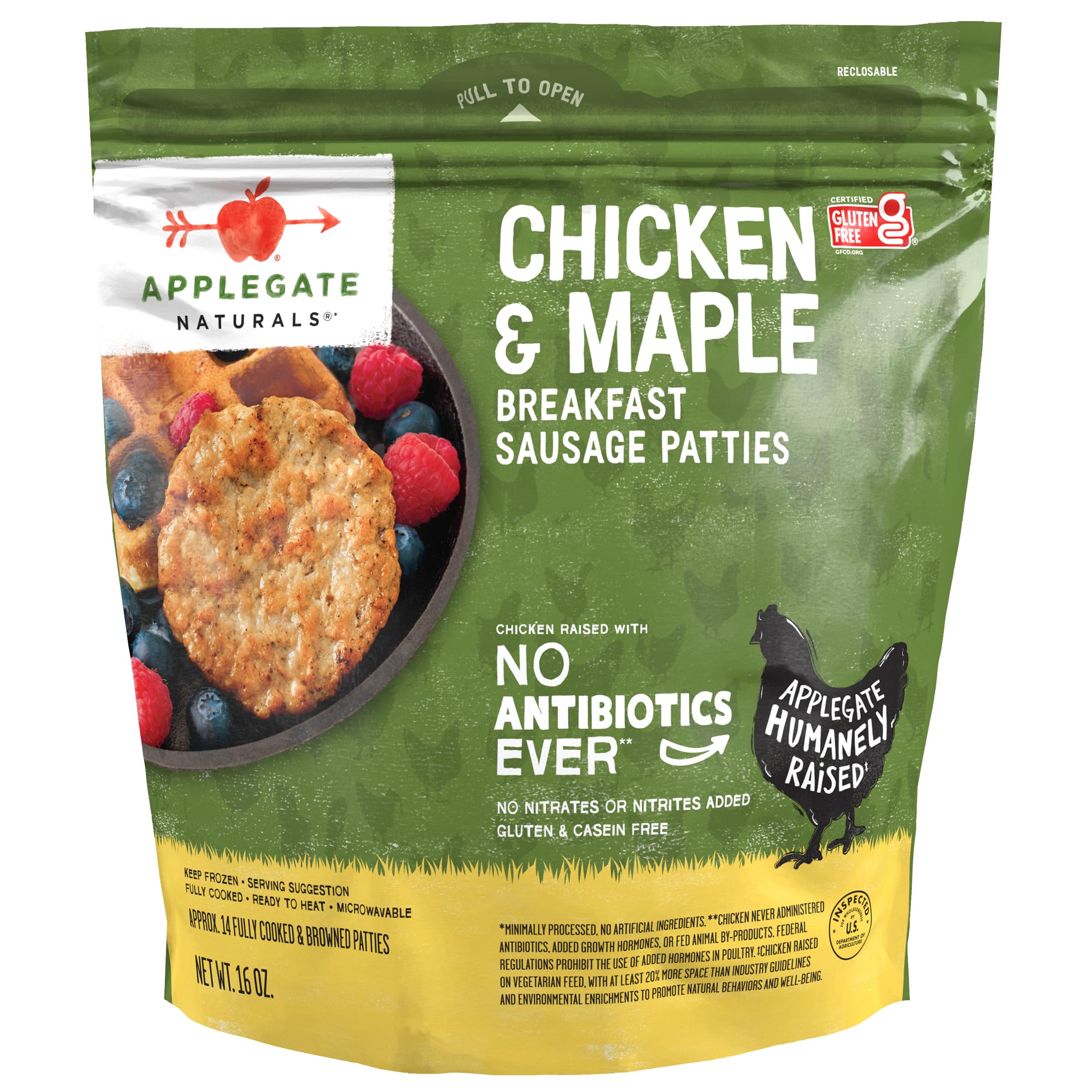 Applegate Chicken Maple Breakfast Sausage Patties 16 oz