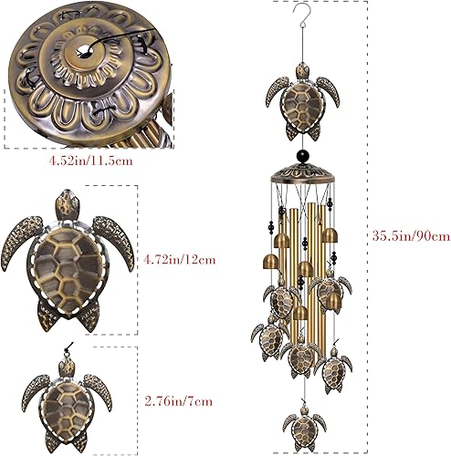 Miniatura 4 de Campanas de viento de tortugas marinas, decoración de campanas de viento de bendición móviles, atrapasuientos de condolencia, regalos conmemorativos
