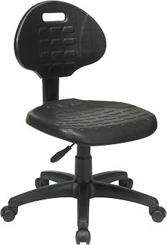 Office Star KH Series Urethane Task Chair with Built-in Lumbar Support, Black