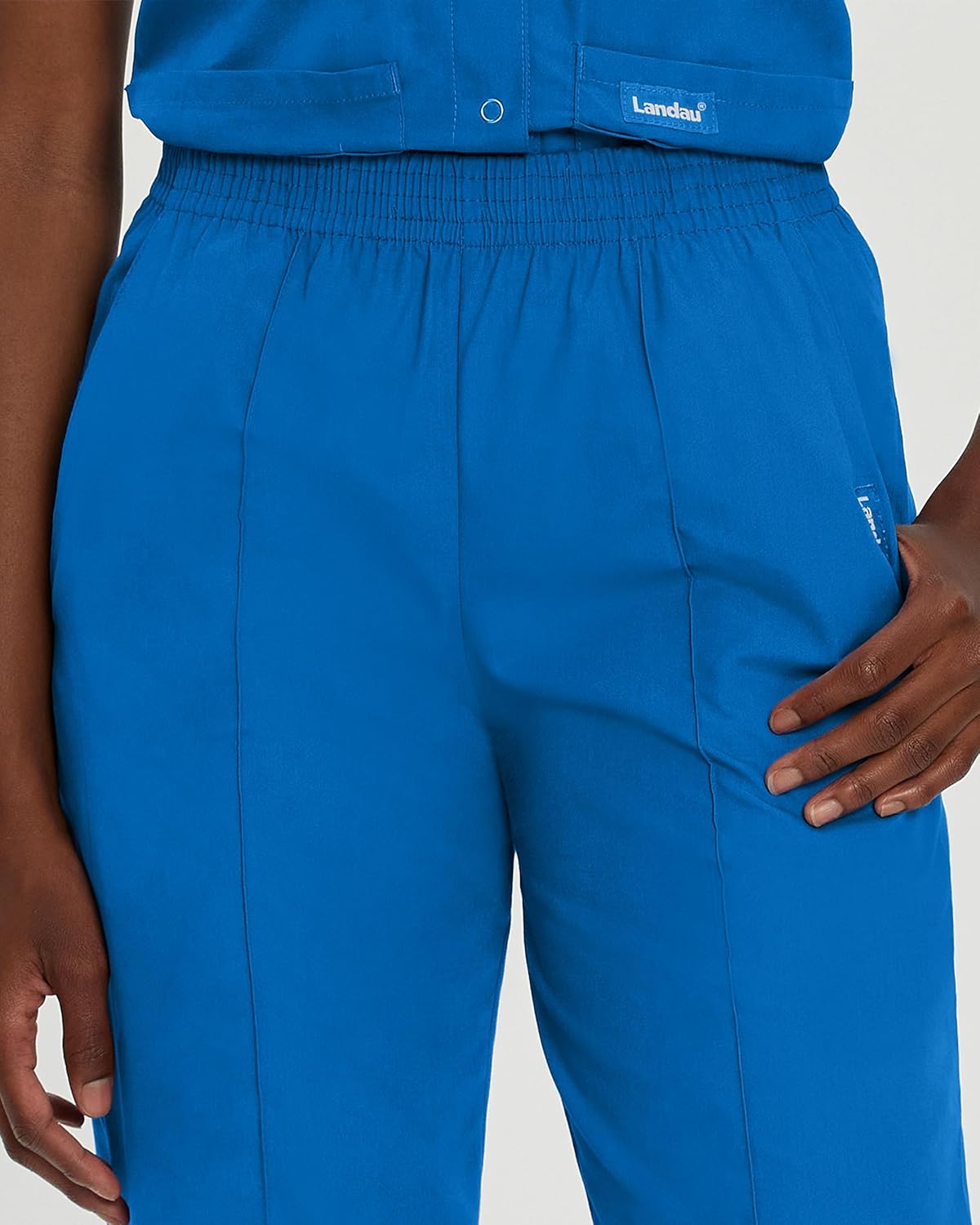 Landau Essentials Relaxed Fit 2-Pocket Elastic Scrub Pants for Women 8320 - Image 4