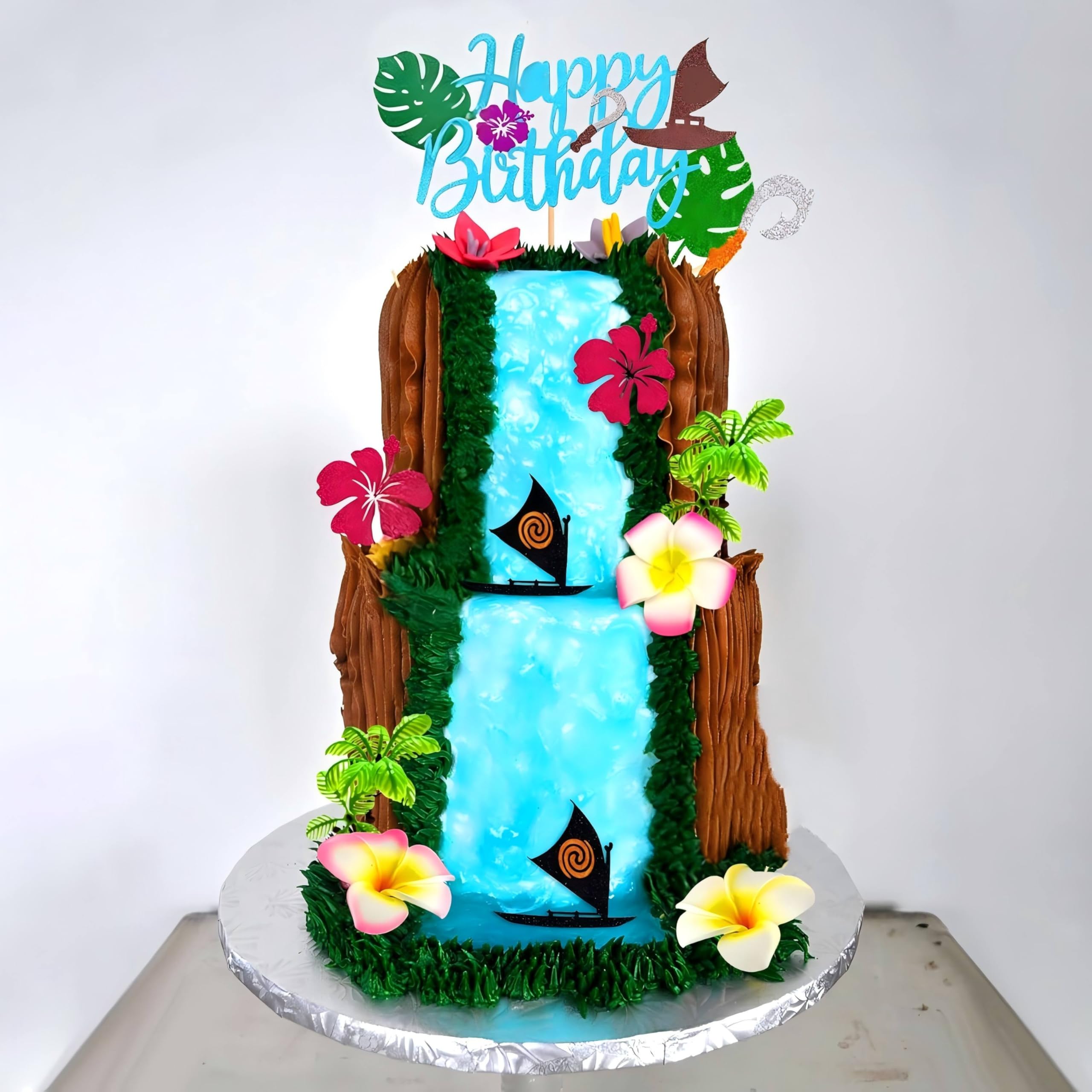 24 Pezzi Cake Topper Tropicale, Decorazione Torta Hawaii con Topper Torta Fenicottero Ananas Foglie di Palma Fiori Topper per Torta, Decorazioni Torta Tema Hawaii per Estiva Spiaggia Compleanno Festa