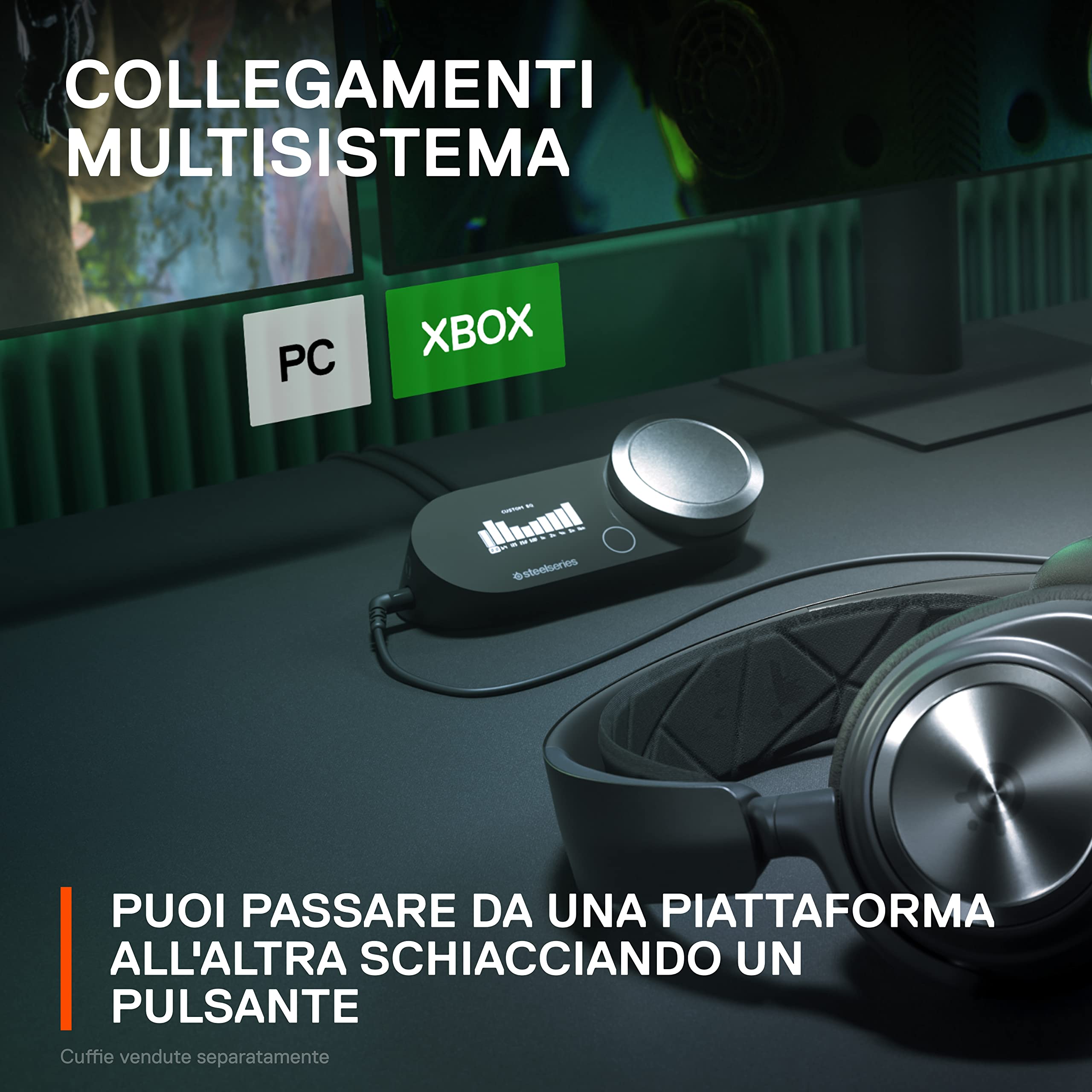 SteelSeries GameDAC Gen 2 (Xbox) Amplificatore audio Hi-Res - ESS Sabre Quad-DAC - Cancellazione del rumore basata sull'intelligenza artificiale - Audio surround a 360 gradi - Certificazione Hi-Res -