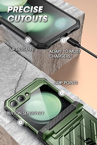 Miniatura 6 de SUPCASE Funda para Samsung Galaxy Z Flip 5 con soporte y clip para cinturón (Unicorn Beetle Pro), protección de bisagra protector de pantalla