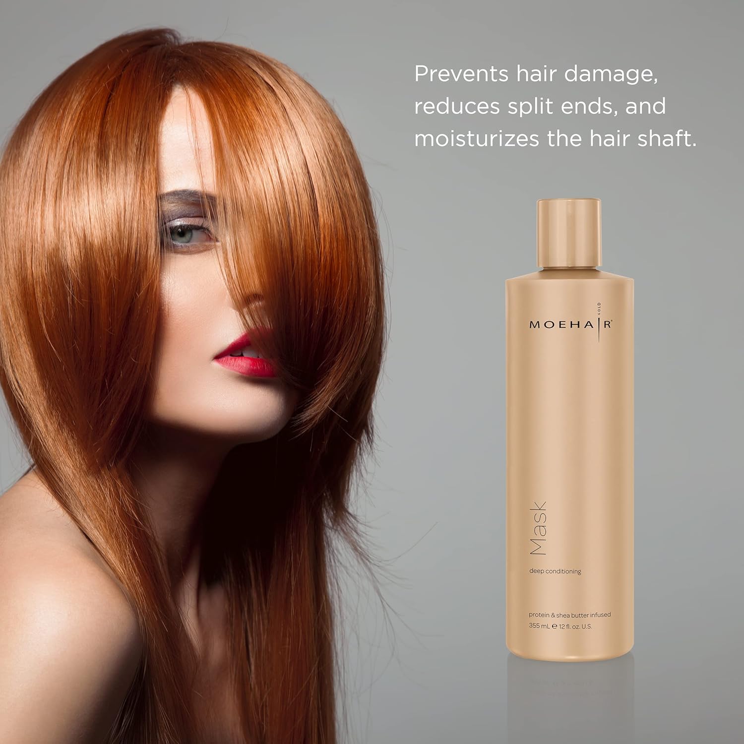 MOEHAIR Hair Mask | Hydrating Hair Mask with Shea Butter, Proteins, and Olive Oil | Hair Mask for Damaged Hair | Smoothens Hair and Intensely Moisturizes | Sulfate and Paraben-Free (12 Fl. Oz) - Image 5