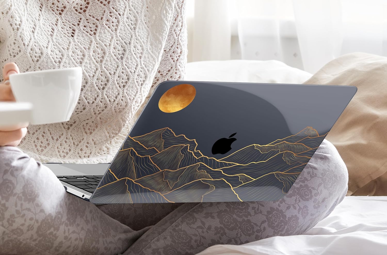 DONGKE Compatible with MacBook Pro 13 inch Case 2024 2023-2020 Release A2338 M2/M1 A2251 A2289 with Retina Display & Touch ID, Plastic Hard Shell & Keyboard Cover & Screen Film - Abstract Mountain - Image 3