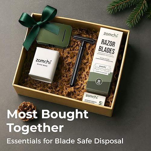 Miniatura 8 de ZOMCHI Banco de Cuchillas de Afeitar para Almacenamiento Seguro de Cuchillas de Afeitar, Blanco