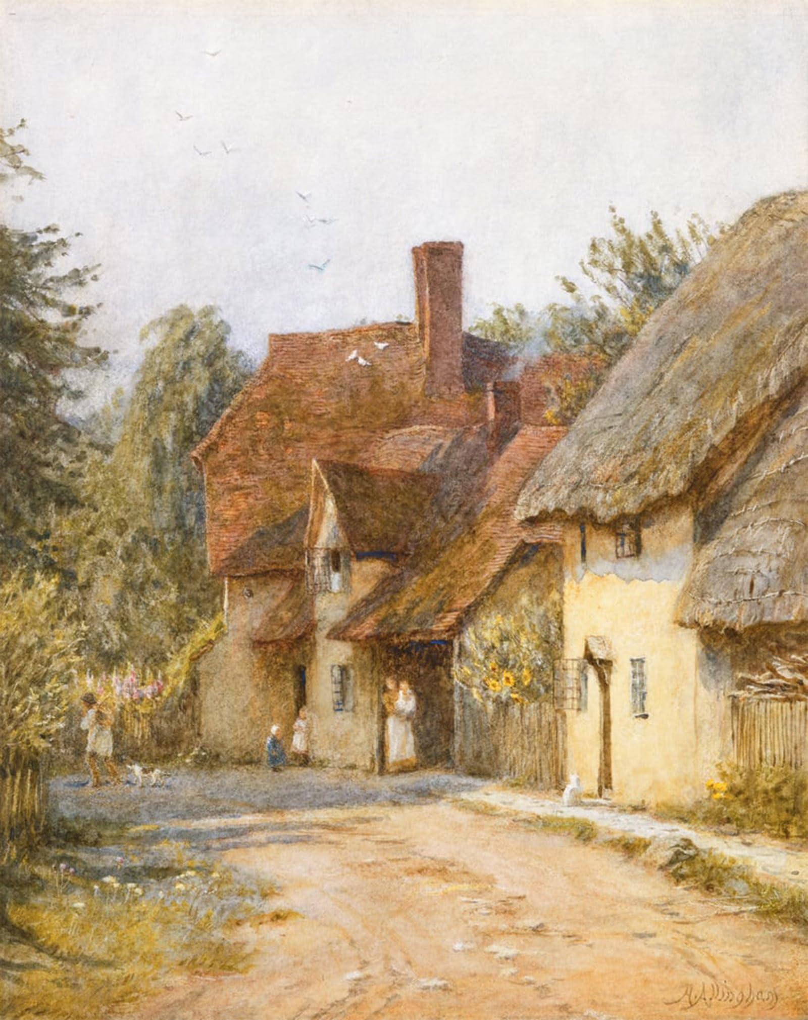 Serendipitp No Frame Retro Picture Poster Wall Art Pictures Painting East Hagbourne Berkshire By Helen Allingham Wall Art Canvas Print For Wall Decor 60X90cm