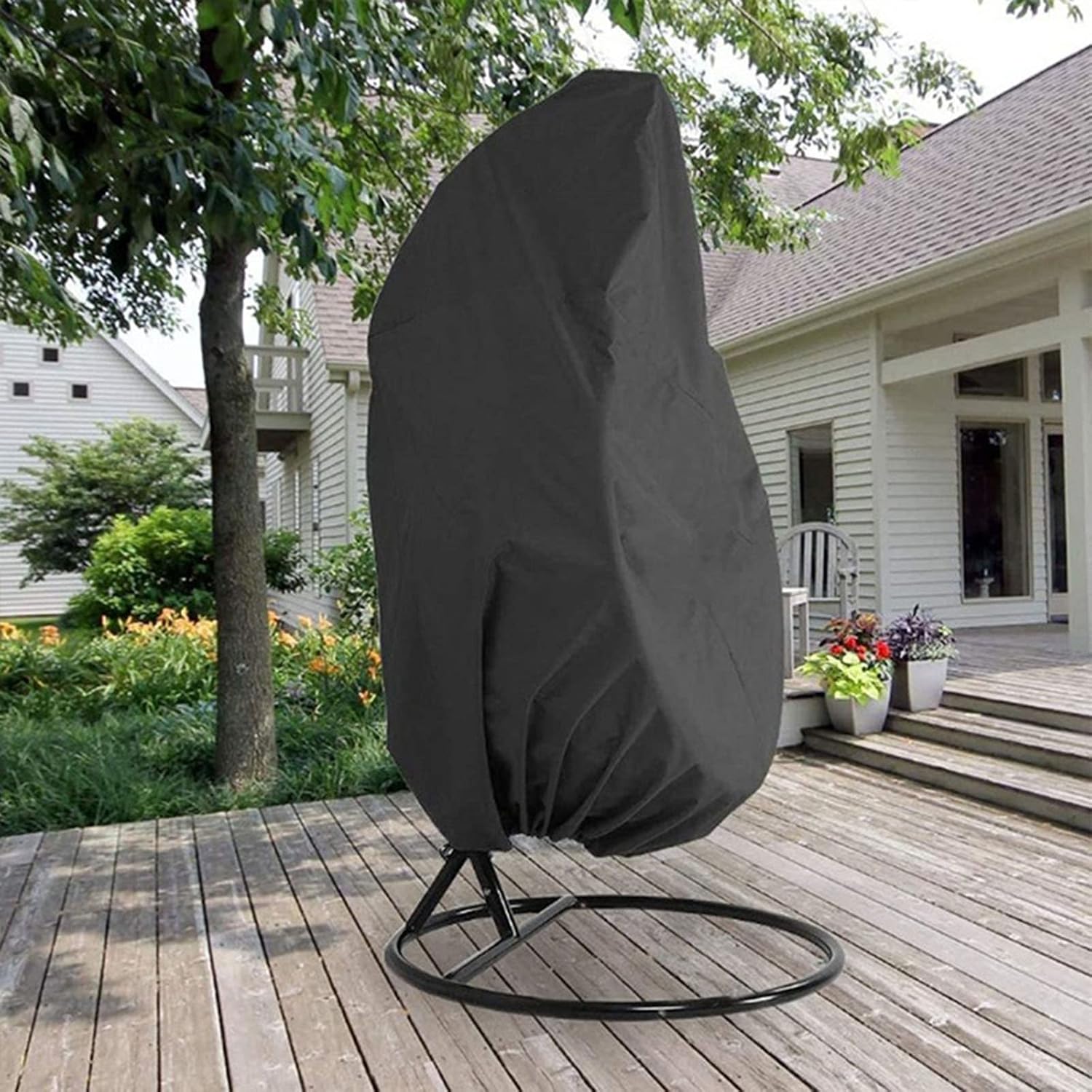 Patio Hanging Chair Cover420d Oxford Wicker Egg Swing Chair Covers Waterproof Windproof Anti-uv for Outdoor Swing Egg Chair(Size:Double Seat 200 * 230cm,Color:Pink and Purple)