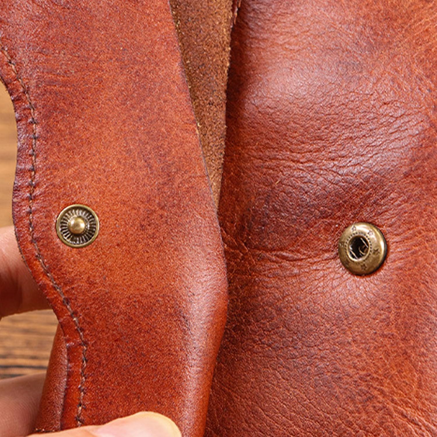 Leather Change Purse, Key Coin Purse in Cowhide Leather Genuine Leather Wallet Coin Purse for Men and Women (Brown) - Image 8