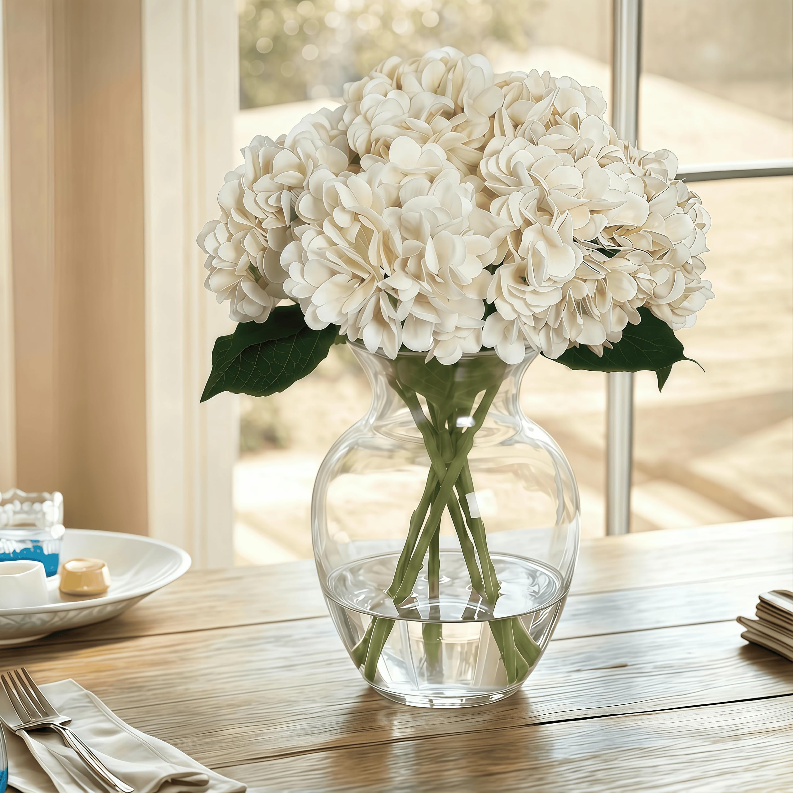 WFYTHMFLS Artificial Flower Hydrangea Fake Hydrangea, Used in The Center of The Family Bathroom Desk Shelf or Wedding Bouquet Decoration, Contains 6