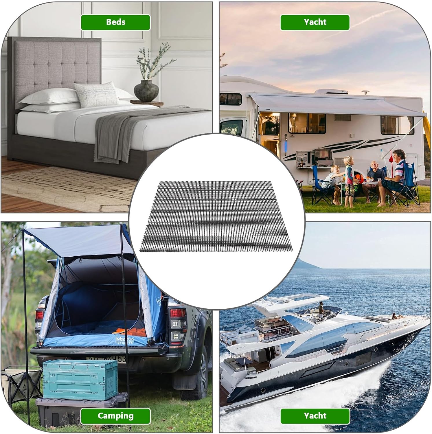 RV Mattress Underlay 83 x 59 Inch Plastic Mattress Underlay Ventilation Modular Interlocking Mats Under Mattress Pad for RV Boat Camper Keeping The Bed Air Dry and Flow