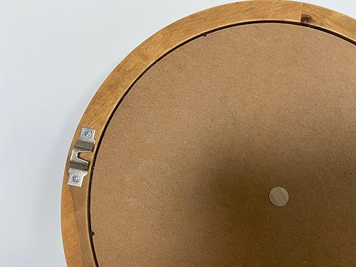 Miniatura 3 de JIYUERLTD Espejo de pared de 14 pulgadas, espejo redondo retro de madera, espejo decorativo HD para baño, entradas, salas de estar y sala de