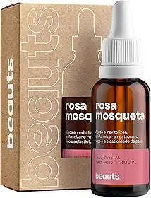 Óleo de Rosa Mosqueta - Puro, Uniformizador, Hidratante e Antioxidante - Para Manchas, Rugas, Estrias e Melhor Elasticidade - Uso Facial, Oleo Corporal e Cabelos - 100% Pura Natural Vegano - 30 mL Beauts