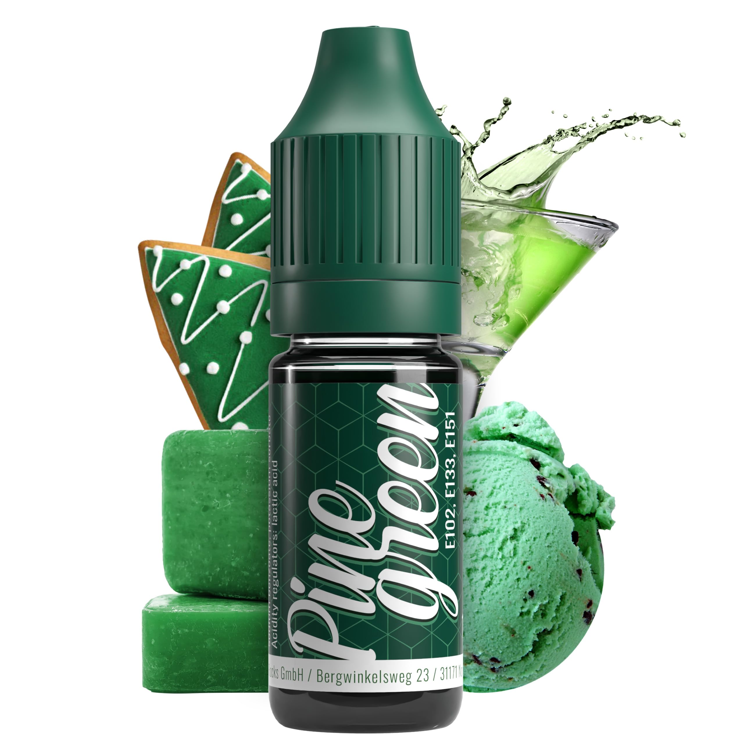 Belissiafood colouring pine green - 10ml liquid & highly concentrated - food-safe food colouring for baking, cooking, fondant & DIY - vegan, strong colouring, neutral taste