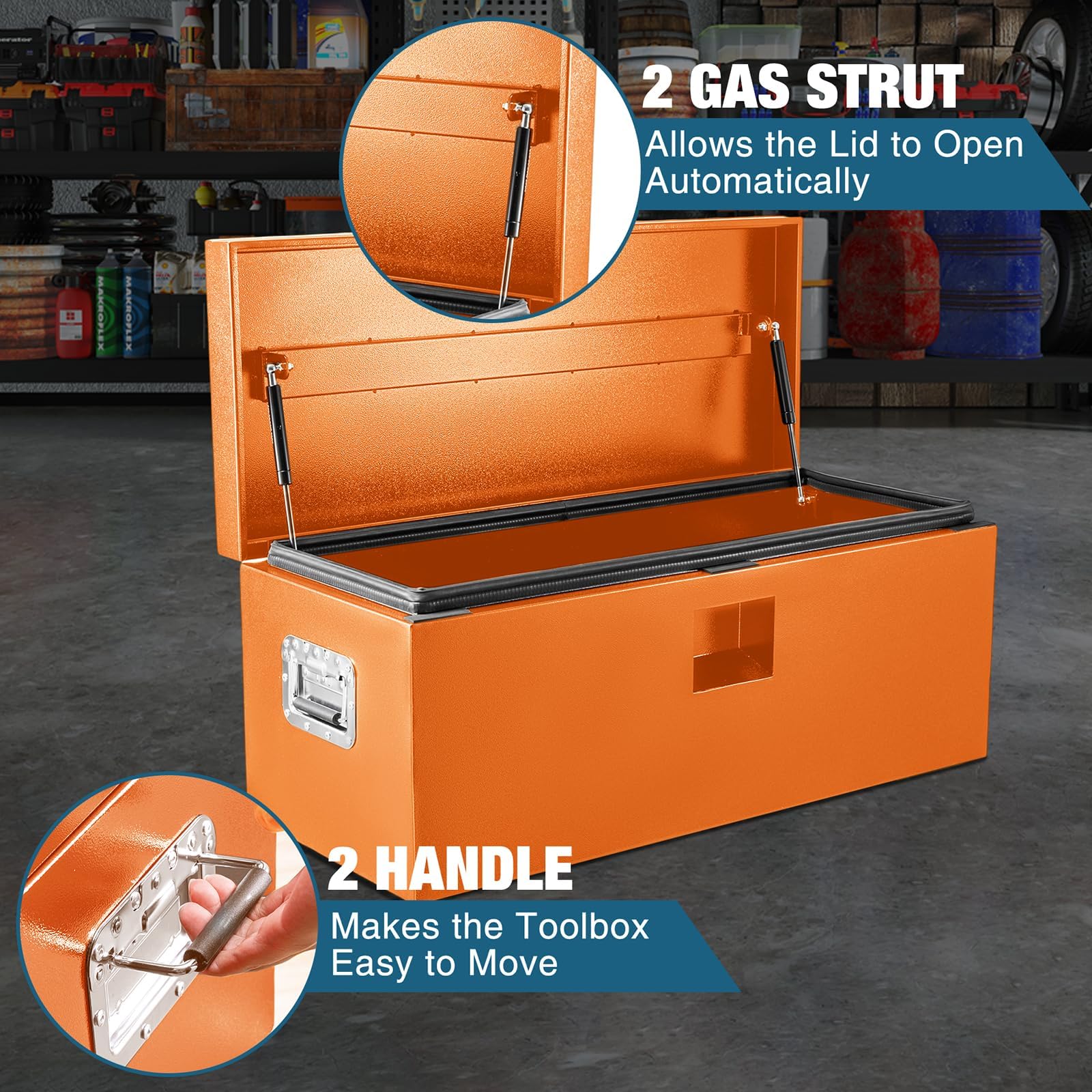 Zstar Coffre à Outils Camion Orange 76 cm Acier Verrouillable