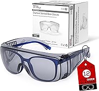 Vista 10 de SAFE HANDLER BISON LIFE Diamont Vented Over Glasses Safety Glasses Meets ANSI Z87.1, Impact Resistant Polycarbonate Lens