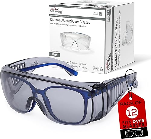 Miniatura 10 de BISON LIFE Diamont - Lentes de seguridad ventilados para colocar sobre los lentes  Cumple con ANSI Z87.1, lente de policarbonato resistente a los