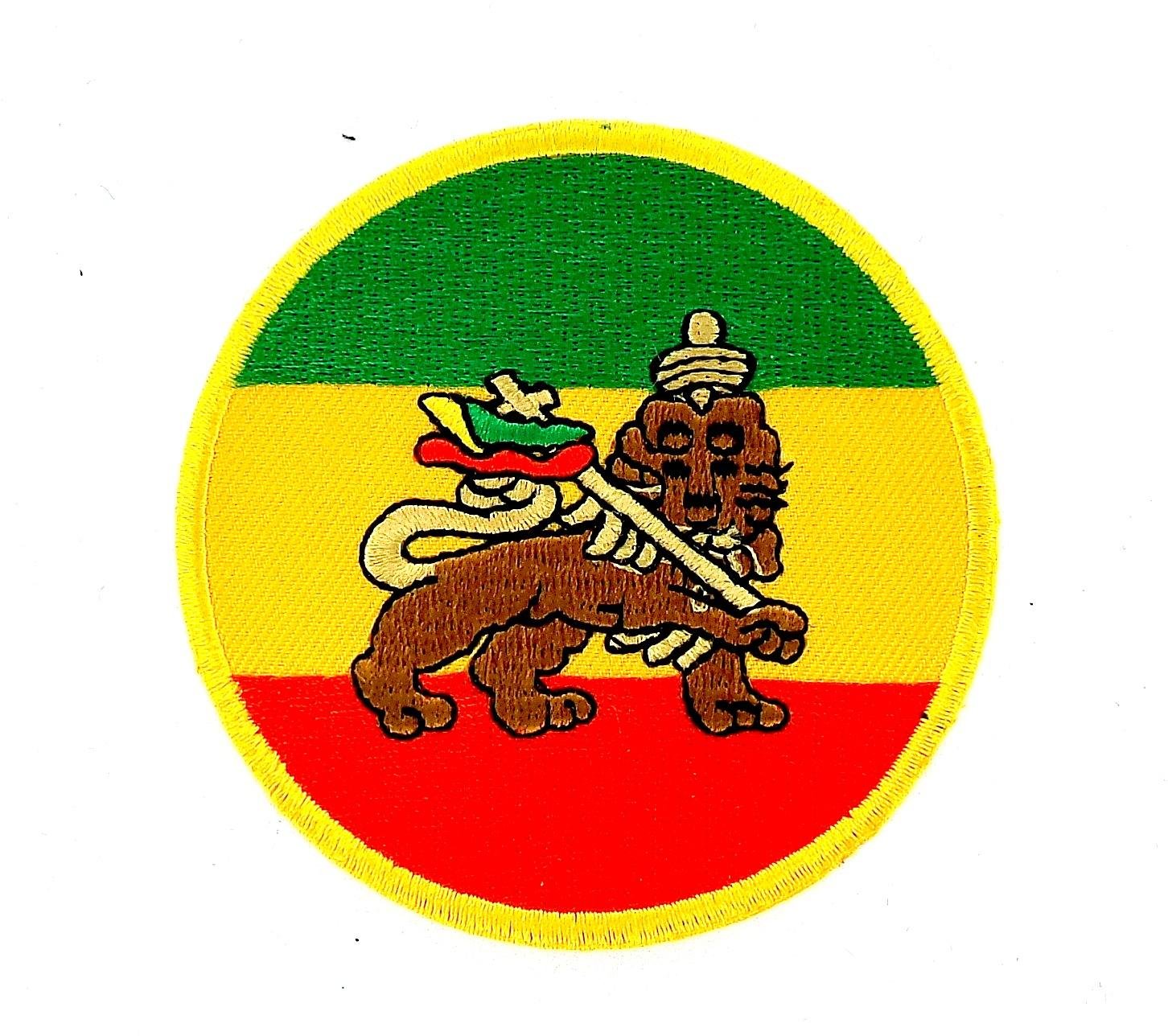 Ecusson Embroidered iron-on patch Backpack Rasta Reggae Ethiopia Lion Judah